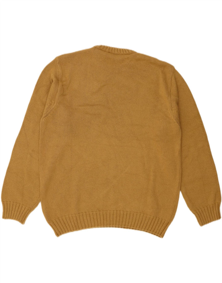 TIMBERLAND Mens Crew Neck Jumper Sweater Large Yellow Cotton