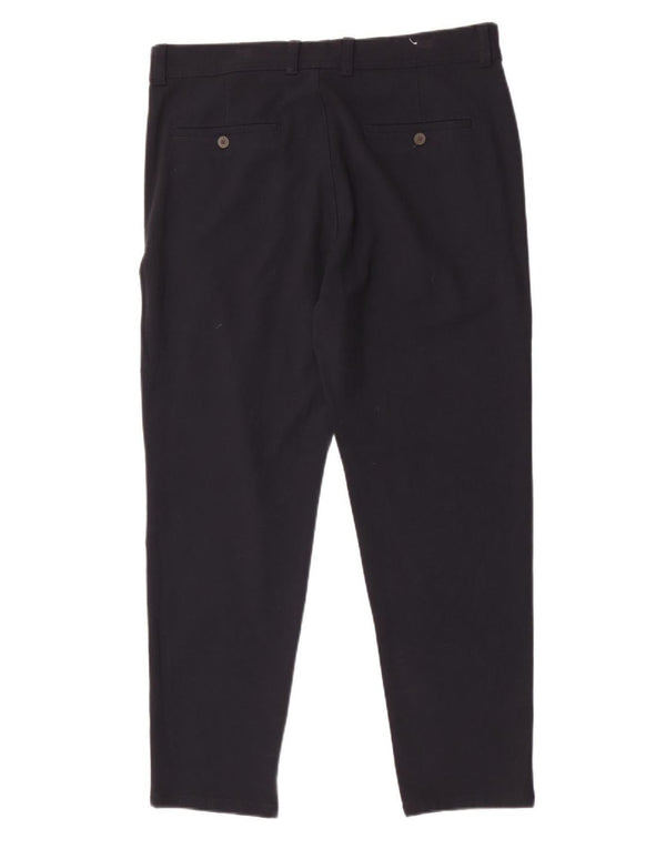 Pantaloni chino da uomo Zara EU 44 Large W34 L28 poliestere blu navy