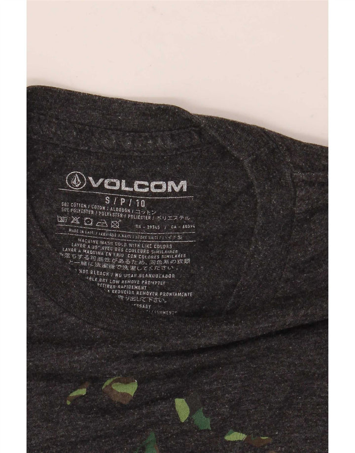 T-shirt grafica da uomo Volcom Top in cotone chiazzato grigio piccolo