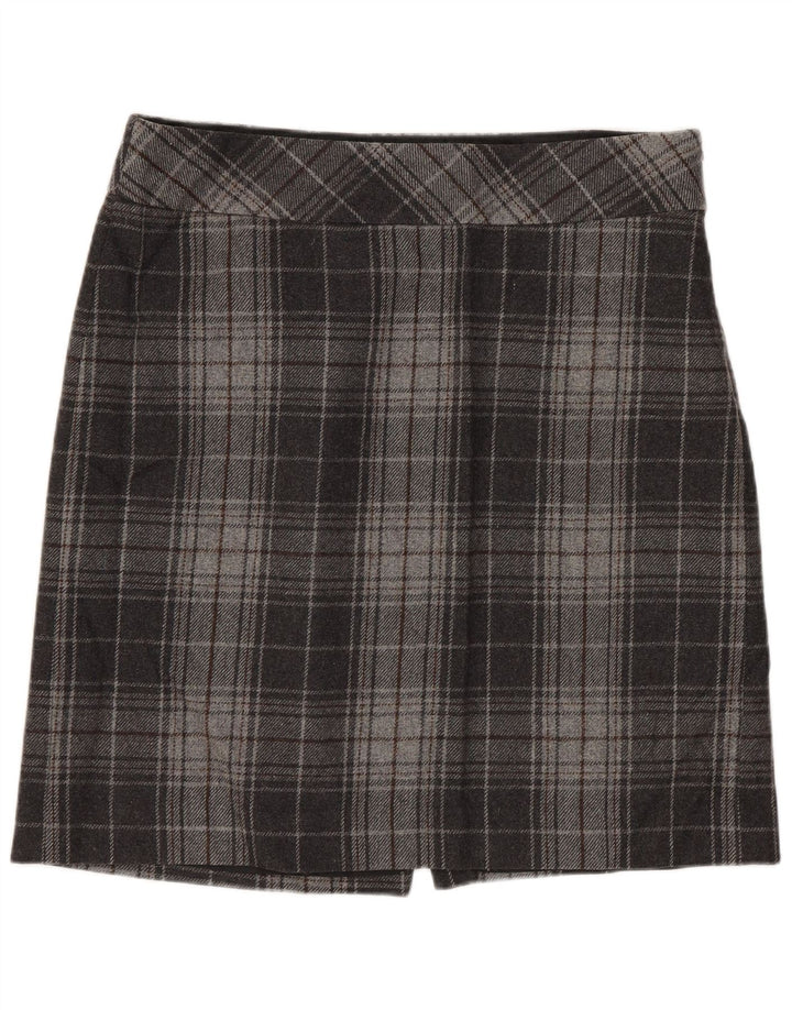 Minigonna da donna EDDIE BAUER US 8 Media W32 Lana scozzese grigia