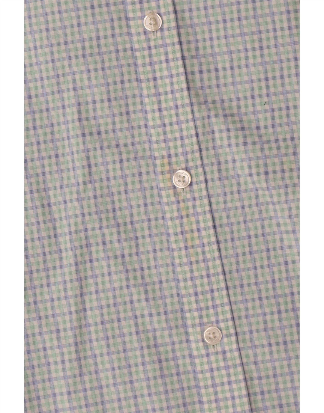 Camicia da uomo Tommy Hilfiger vestibilità atletica taglia 15 cotone a quadretti blu medio