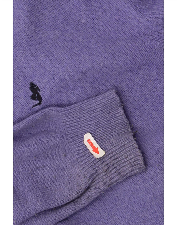 Marlboro Classics Maglione da uomo con scollo a barca Maglione grande in lana viola