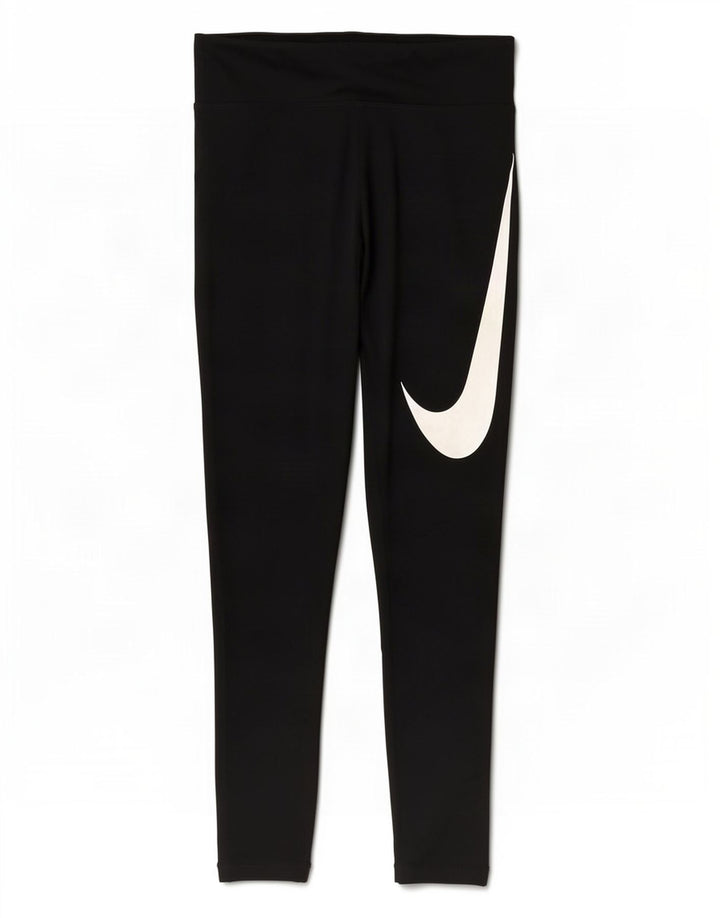 Leggings grafici Nike Dri Fit da donna UK 12 medio nero poliestere