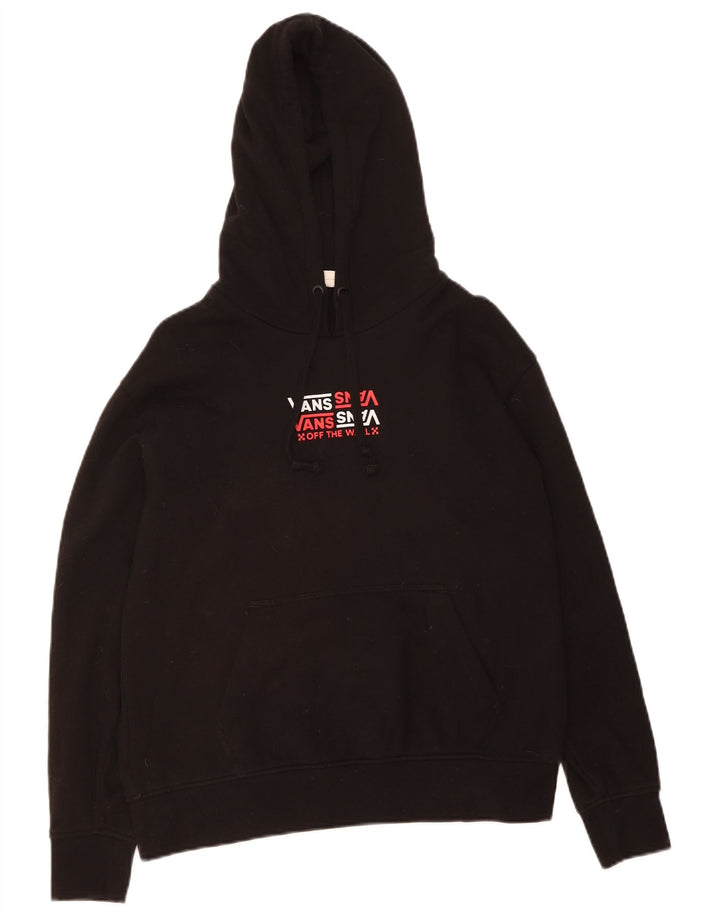 VANS Mens Graphic Hoodie Jumper Small Black Geometric Cotton