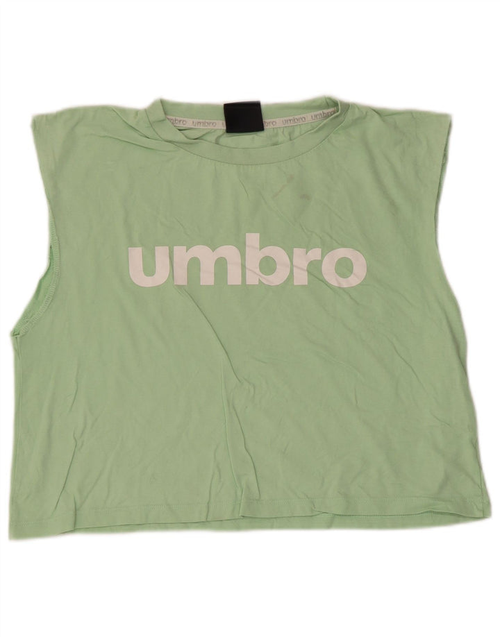 Umbro Canottiera grafica corta da donna UK 14 Large Verde
