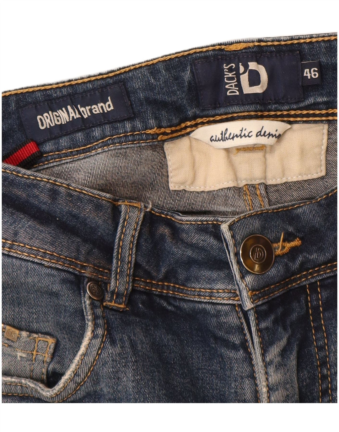 Jeans slim invecchiati da donna di Dack IT 46 Large W30 L29 cotone blu