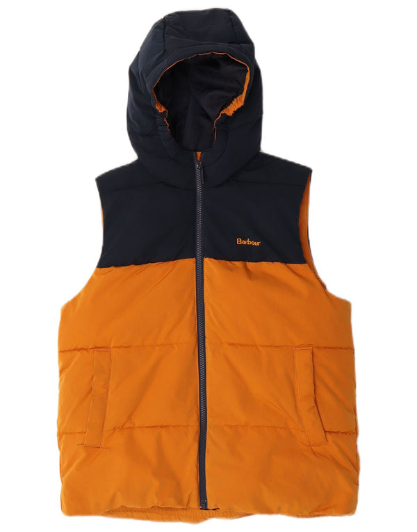 Gilet imbottito con cappuccio per ragazzi Barbour 14-15 anni 2XL color block arancione
