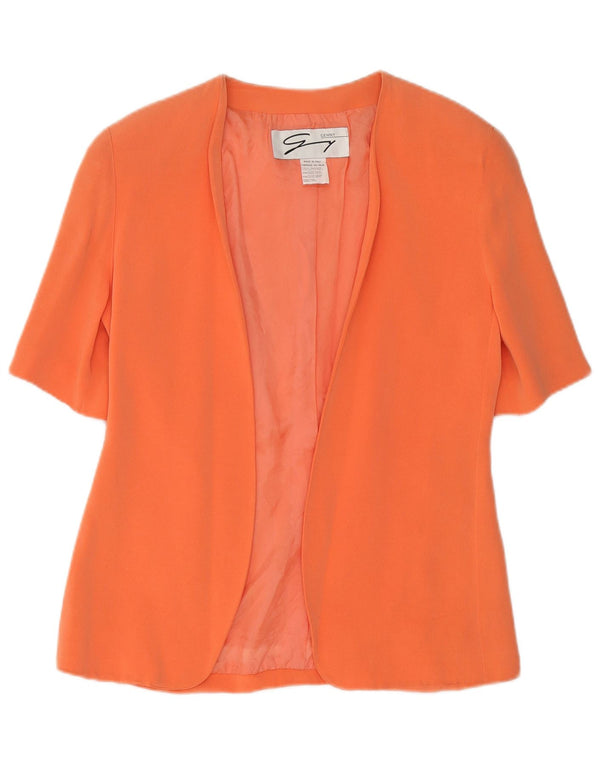 Genny Cardigan a maniche corte da donna Top US 10 Large Arancione Acetato
