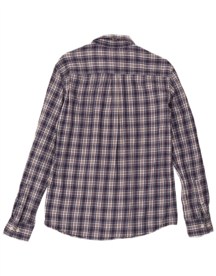 Crew Clothing Camicia da uomo in flanella di cotone a quadri blu navy medio