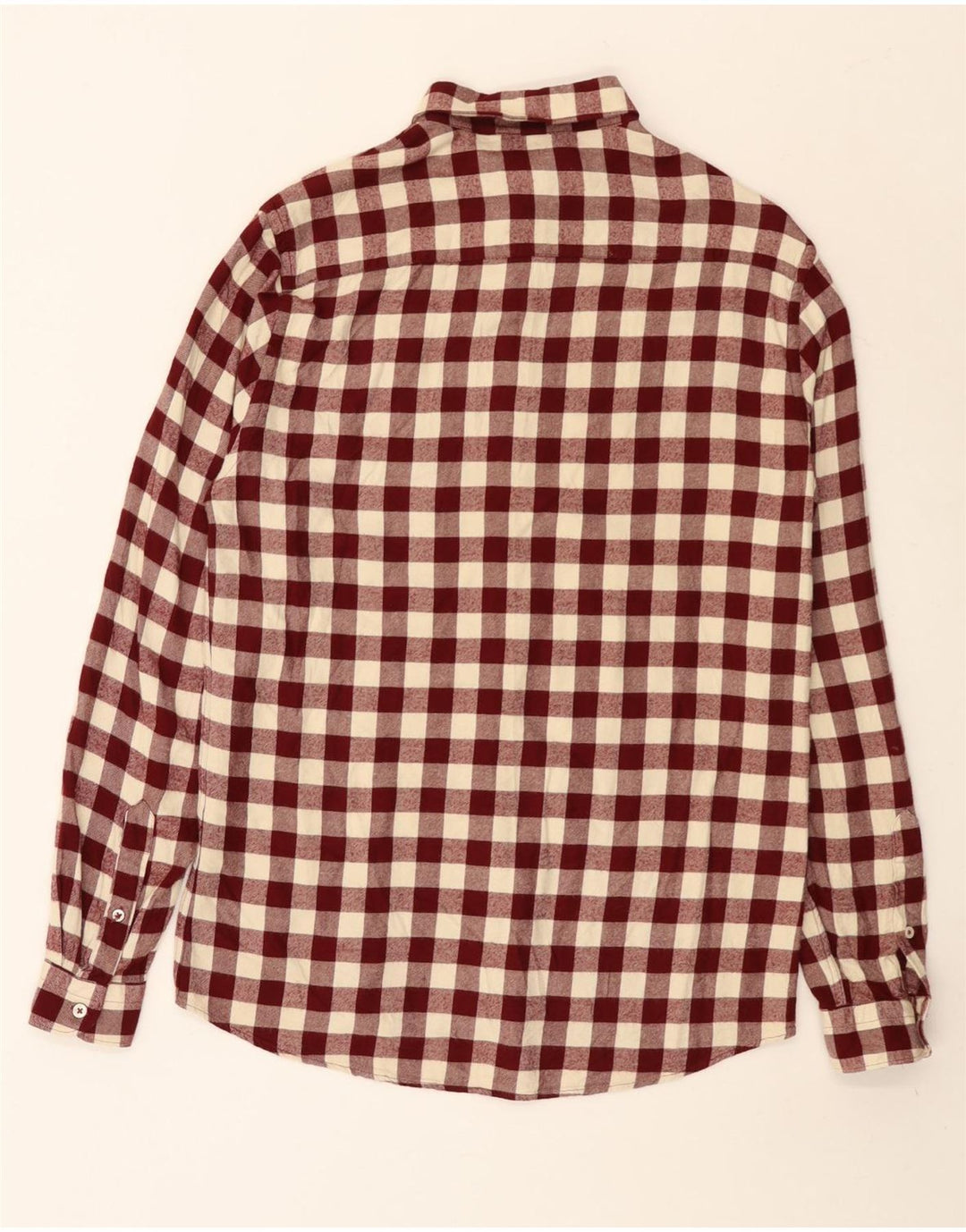 Camicia Zara da uomo in flanella dalla vestibilità rilassata a quadri bordeaux medio