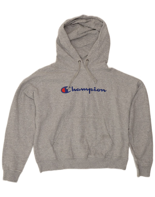 Maglione con cappuccio oversize grafico da donna Champion UK 14 Grigio medio chiazzato