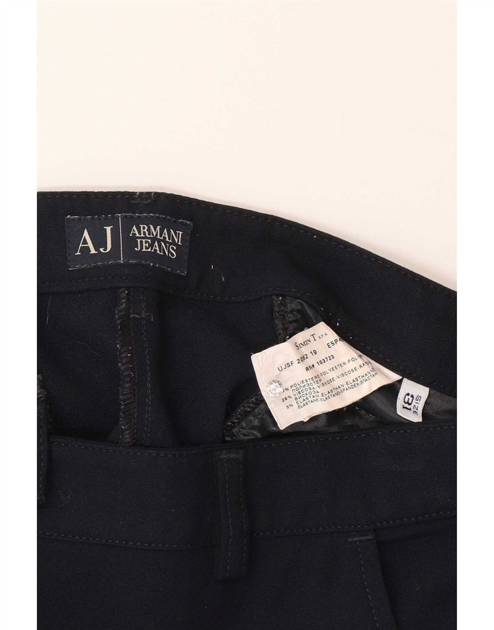 Pantaloni chino dritti da donna Armani W31 L31 poliestere blu navy