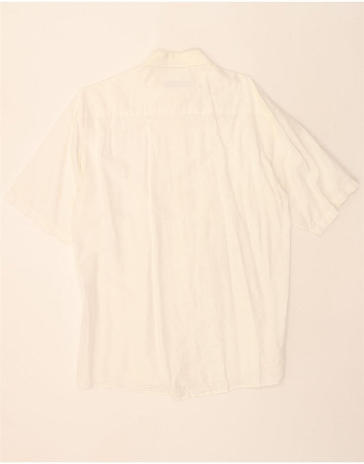 CASA MODA Mens Short Sleeve Shirt Medium White Vintage Casa Moda and Second-Hand Casa Moda from Messina Hembry 