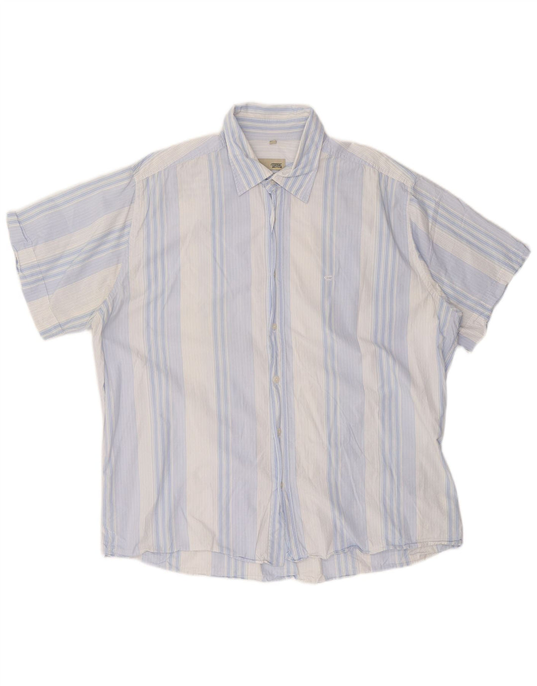 CAMEL ACTIVE Camicia slim a maniche corte da uomo 2XL a righe blu