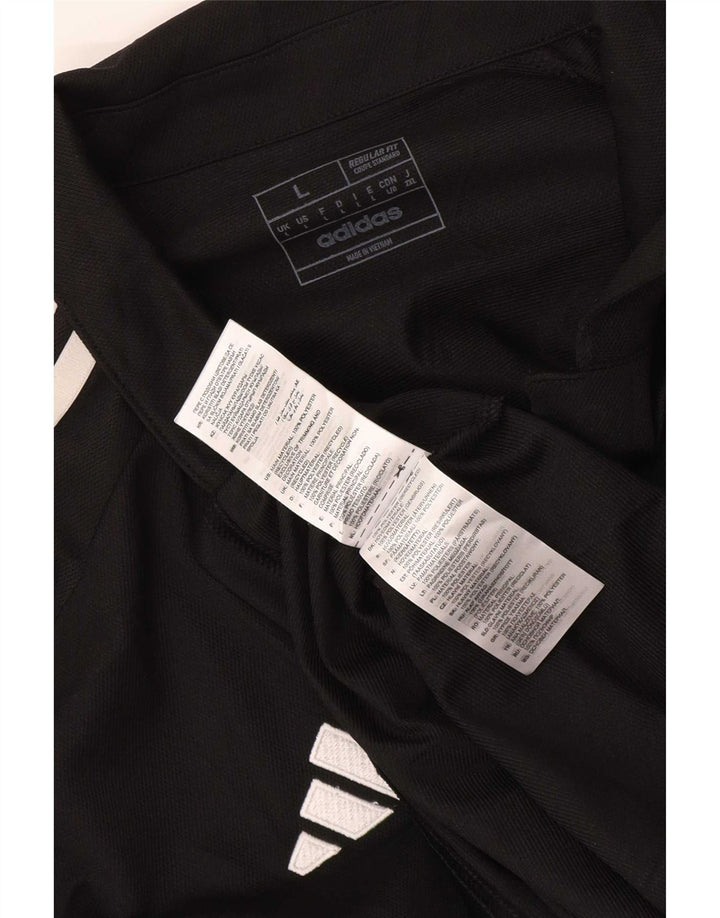 Polo Adidas da uomo Aeroready Graphic Regular Fit, grande, in poliestere nero