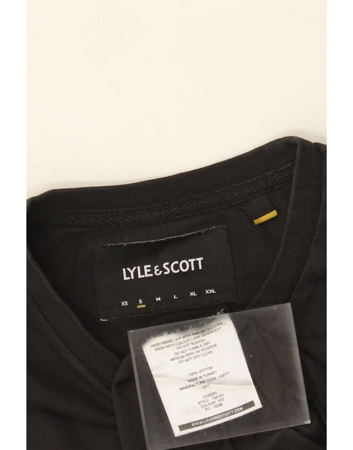 Lyle & Scott Top da uomo a manica lunga piccolo in cotone nero