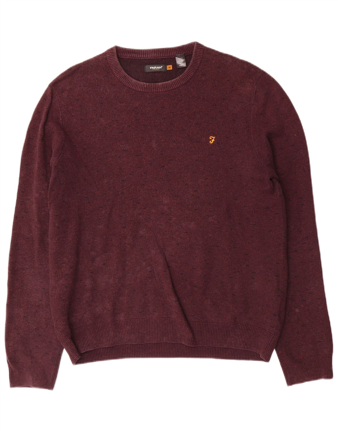 Maglione da uomo girocollo Farah in cotone marrone medio medio