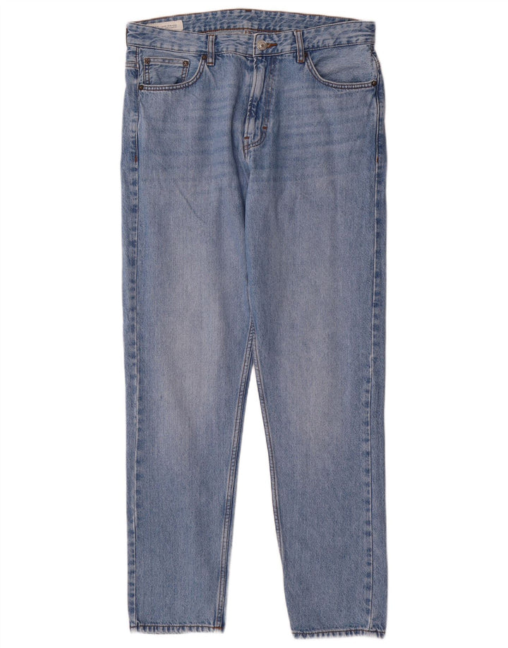 Jeans dritti da uomo Zara EU 42 Large W32 L32 Cotone blu