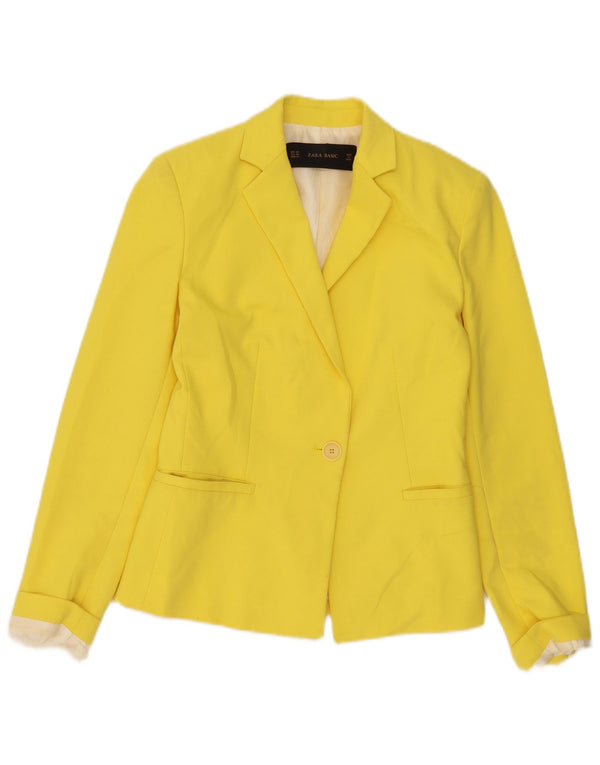 Giacca blazer a 1 bottone da donna Zara UK 6 XS poliestere giallo