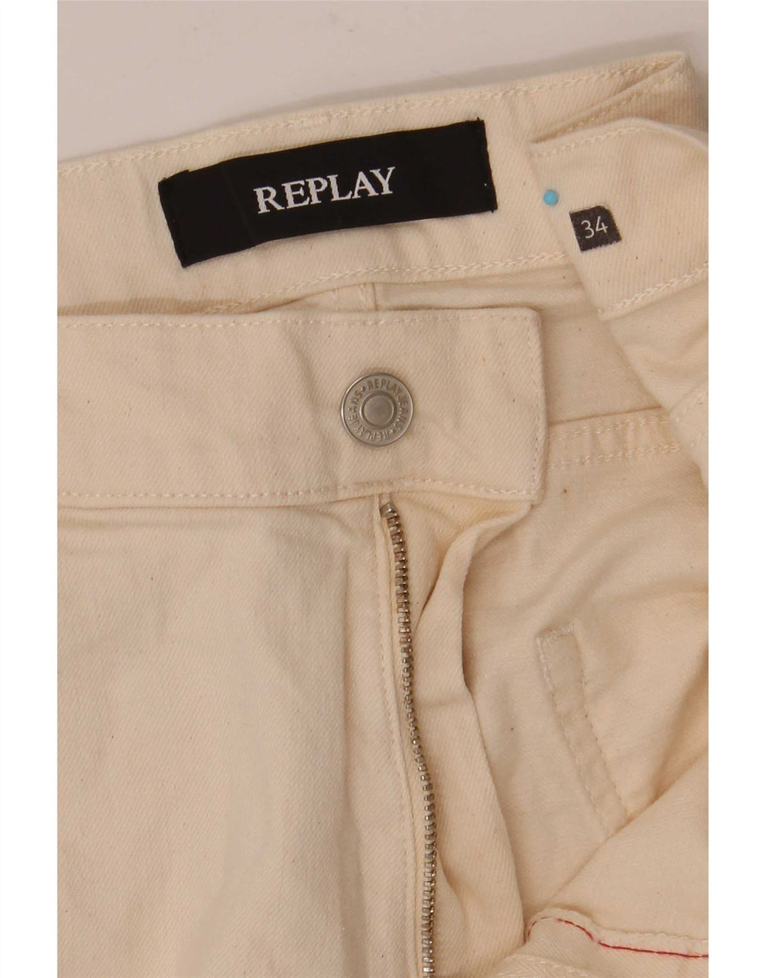 Replay Jeans slim da uomo W34 L31 bianco sporco