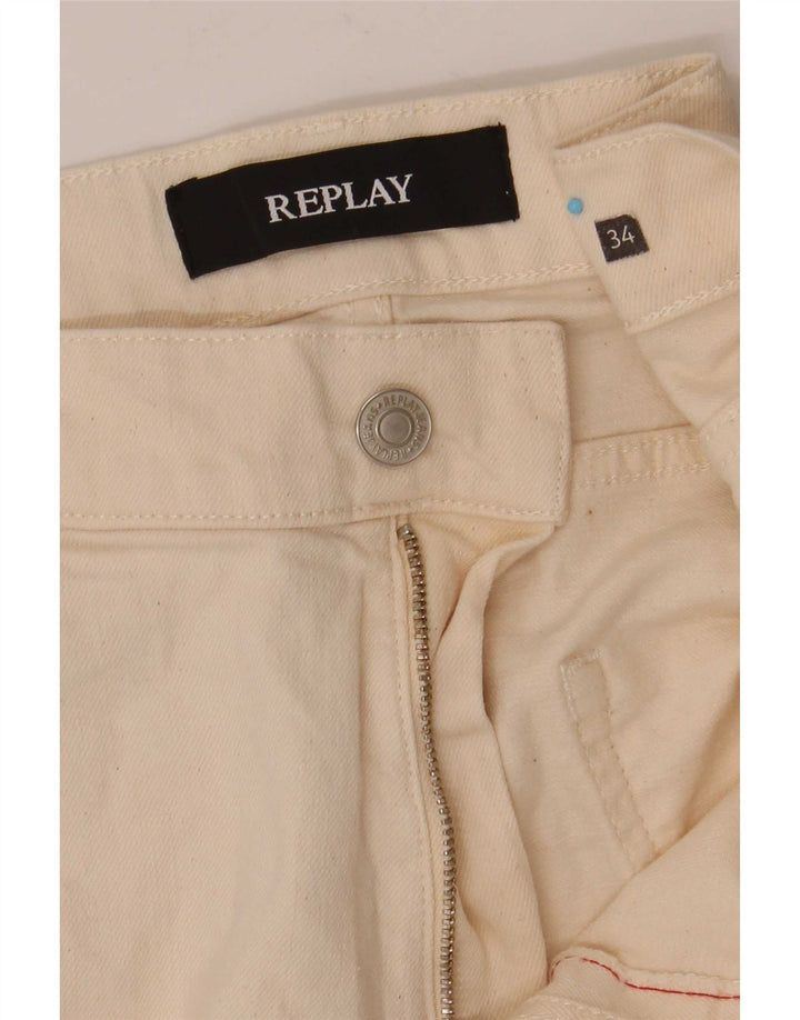 Replay Jeans slim da uomo W34 L31 bianco sporco