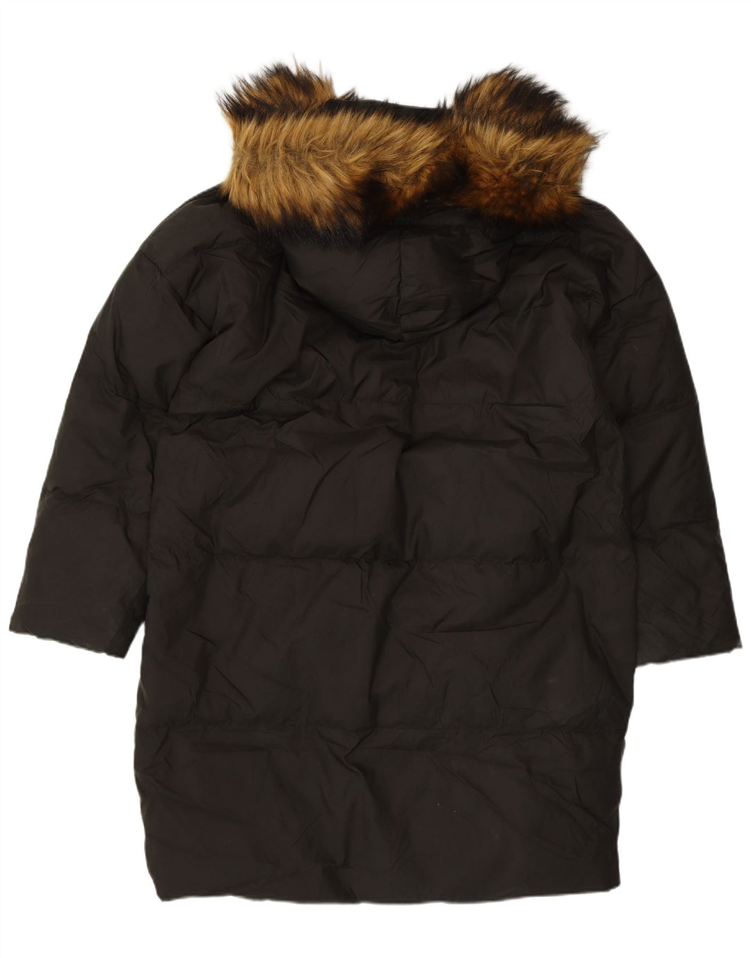 Cappotto imbottito oversize con cappuccio da donna Zara UK 10 piccolo in nylon nero