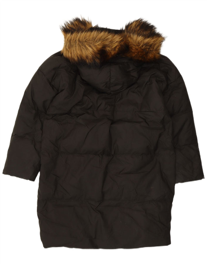 Cappotto imbottito oversize con cappuccio da donna Zara UK 10 piccolo in nylon nero