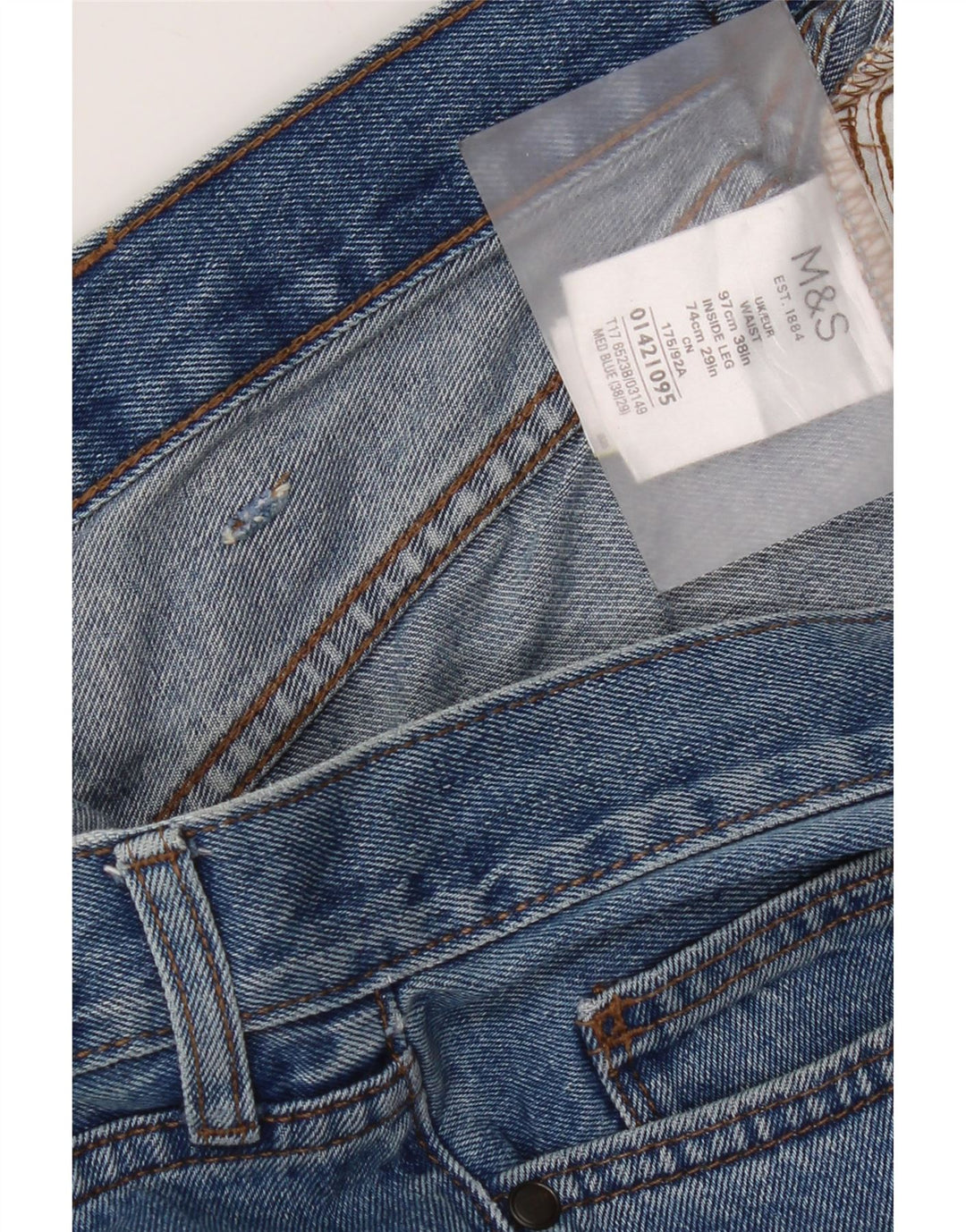 Jeans dritti da uomo Marks & Spencer W36 L29 cotone blu