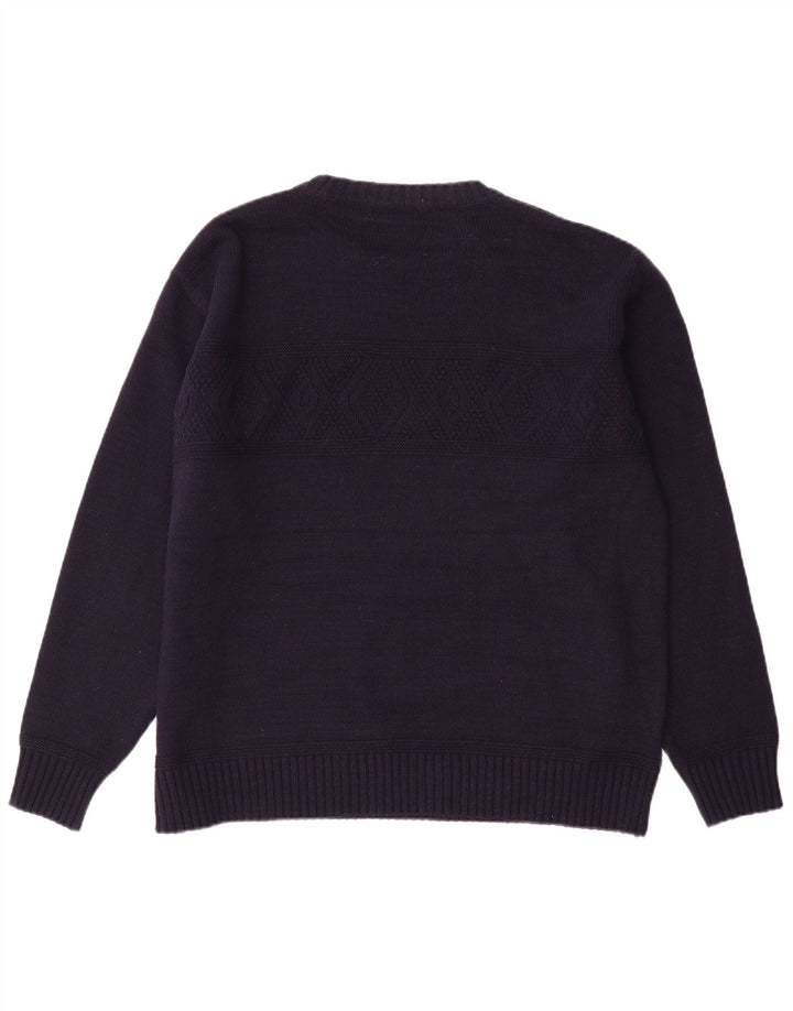 Marks & Spencer Maglione da uomo con scollo a barchetta Grande acrilico blu navy