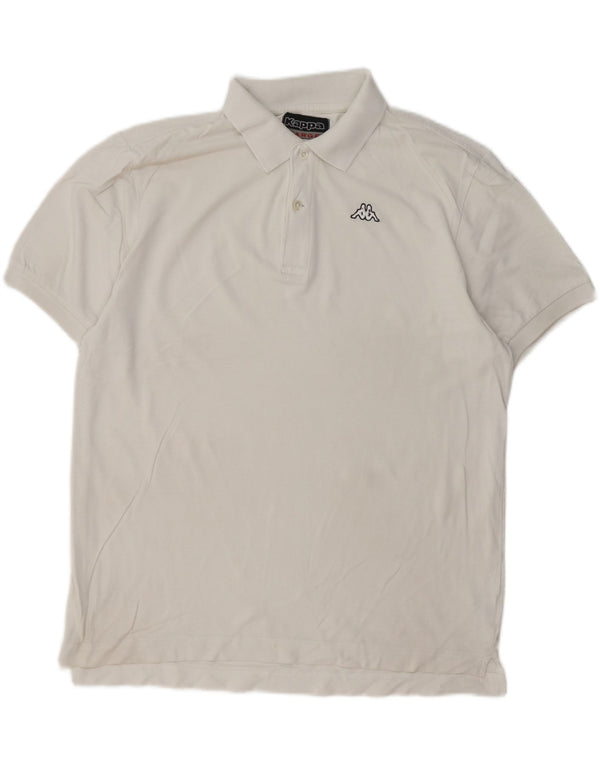 Polo Kappa Uomo Large Bianca In Cotone