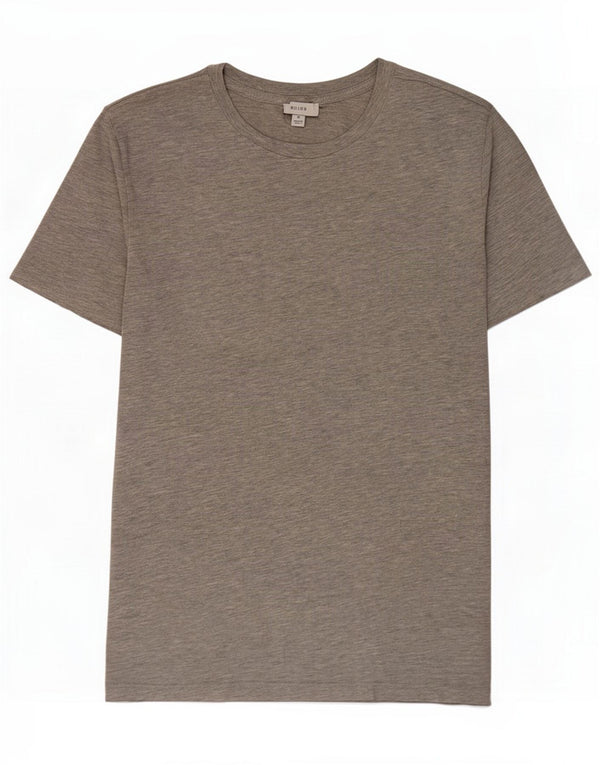 T-shirt da uomo Reiss Top in cotone mélange grigio medio