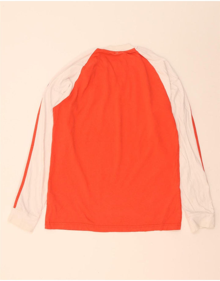 Top Adidas da uomo a maniche lunghe in cotone color block arancione medio