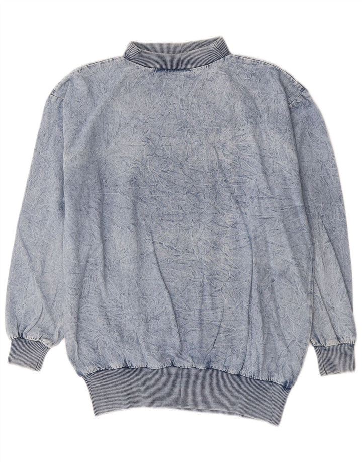 Felpa oversize da donna vintage maglione EU 44 XL cotone blu