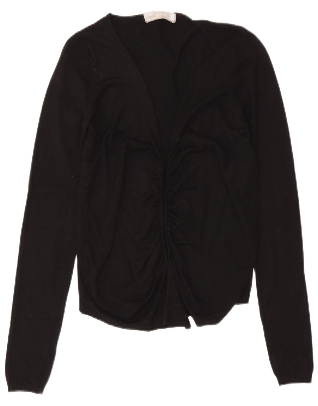 Maglione cardigan aperto da donna Zara UK 12 viscosa nera media