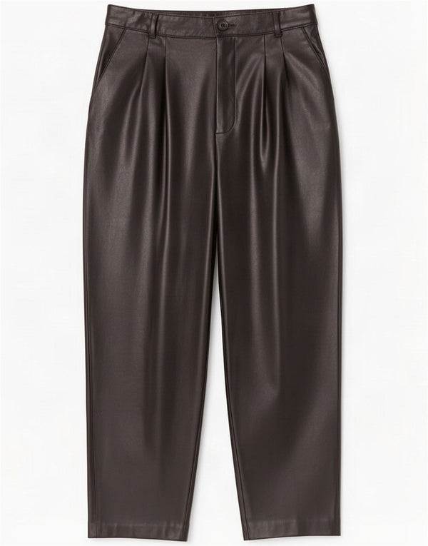 Zara Pantaloni corti da donna in ecopelle con ancoraggi medi W28 L25 Nero