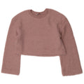 Maglione corto con scollo a barca da donna Zara UK 10 piccolo poliestere rosa