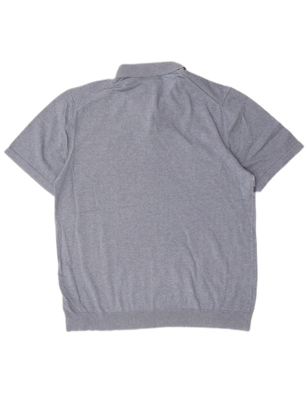 Maglione da uomo Marks & Spencer con collo alto, grande blocco di colore blu