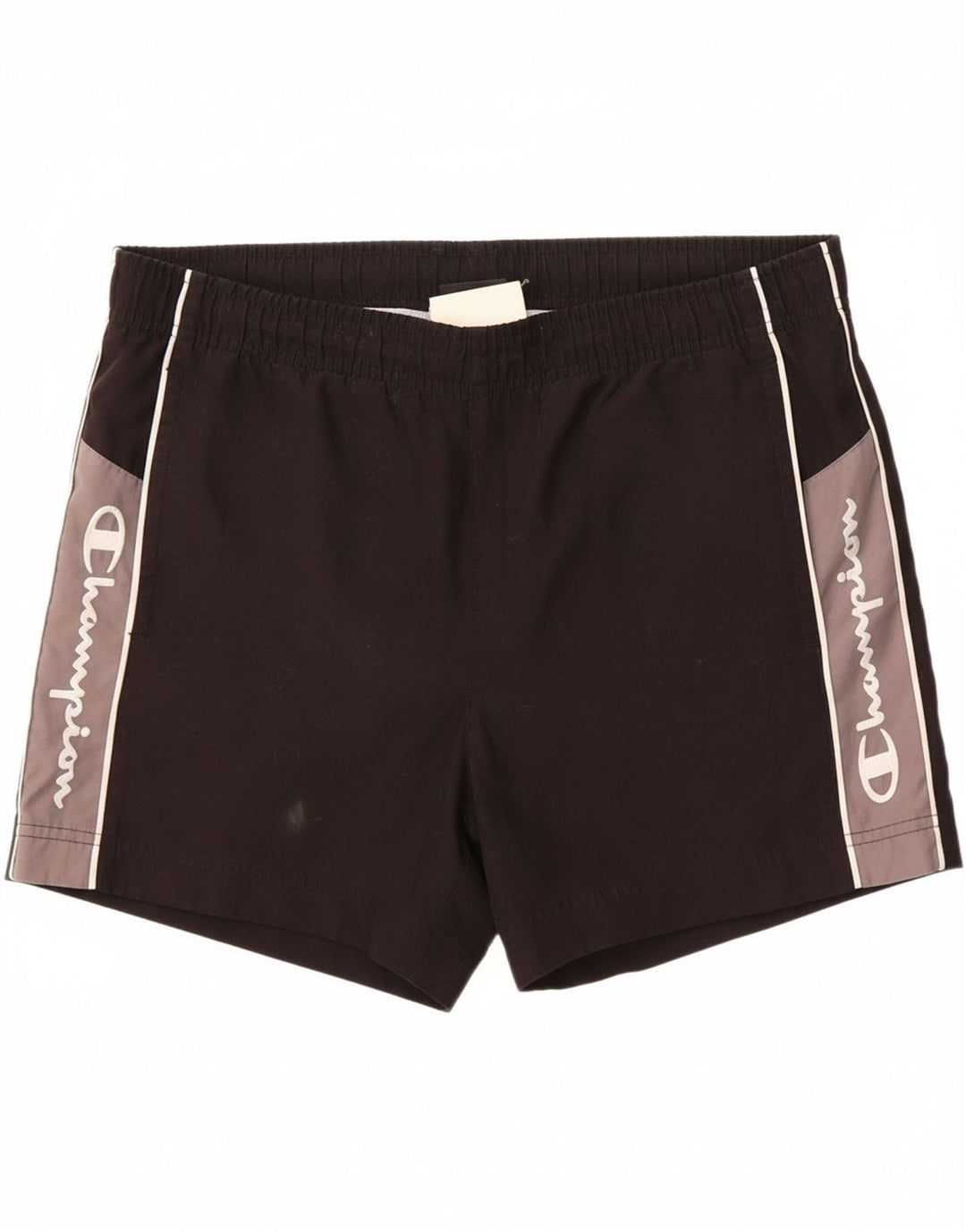 CHAMPION Mens Graphic Swimming Shorts Medium  Black Polyester