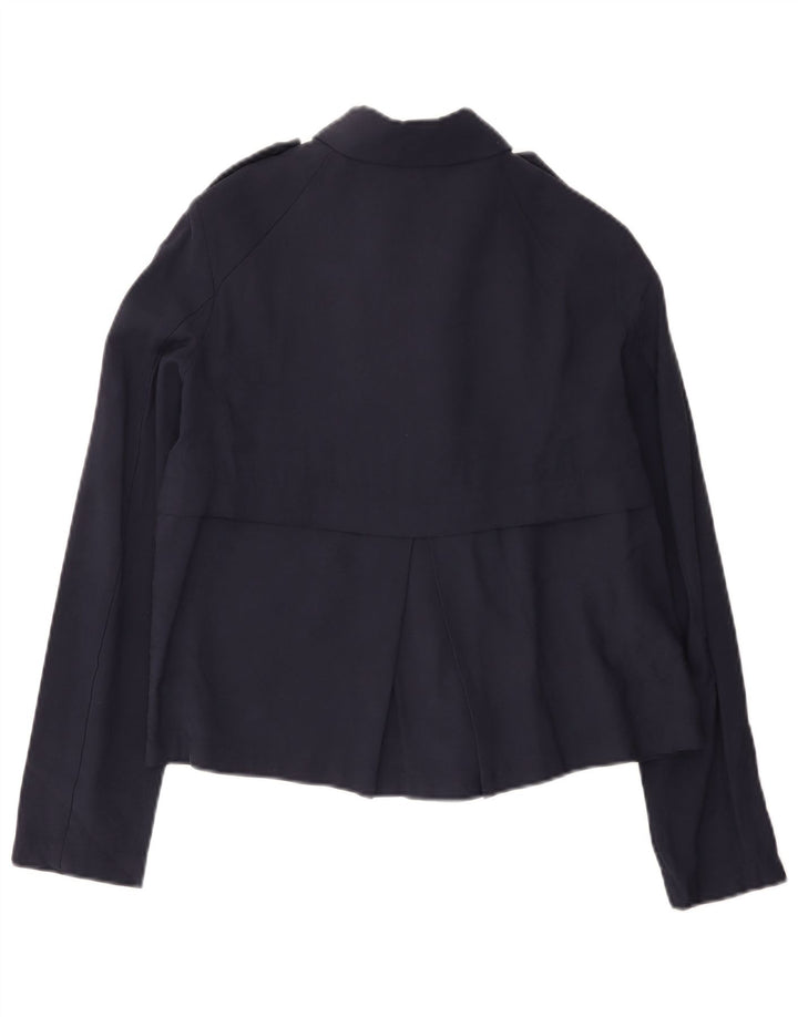 Giubbotto bomber da donna Zara UK 10 piccolo in viscosa blu navy