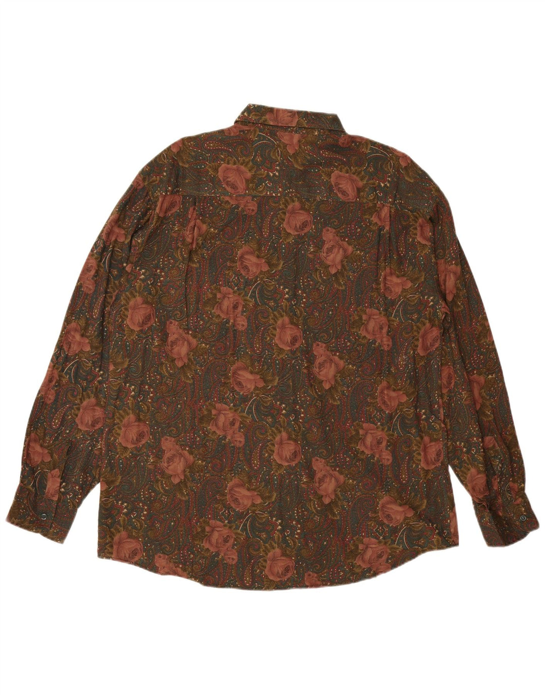 Camicia da uomo VINTAGE XL Rayon floreale multicolore