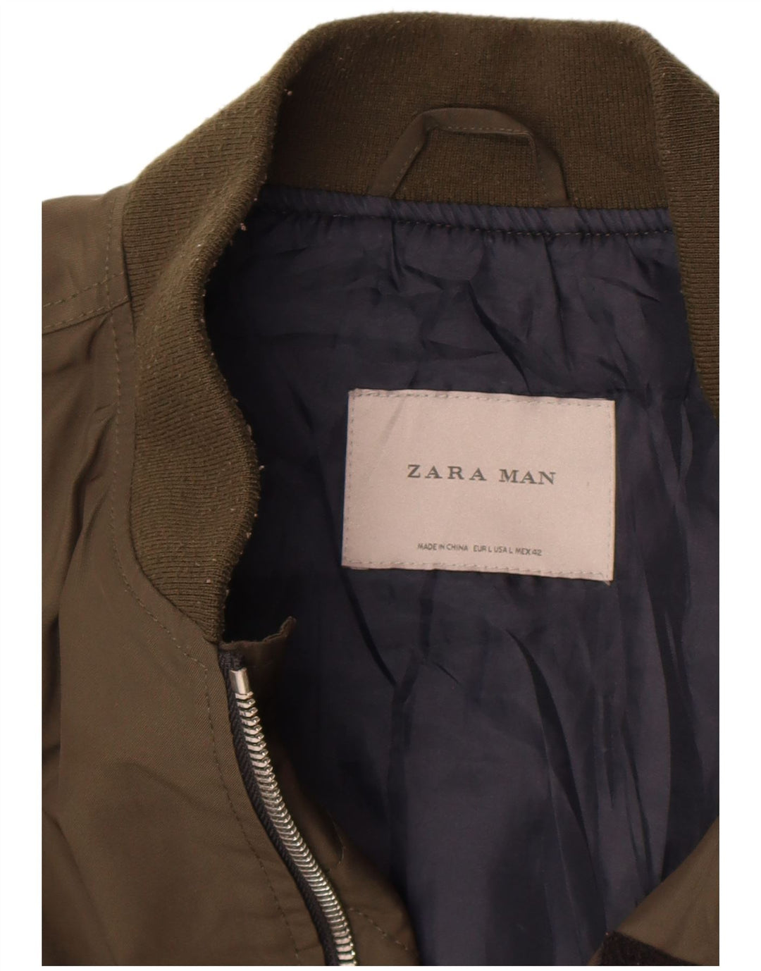 Giubbotto bomber da uomo Zara UK 40 grande color kaki