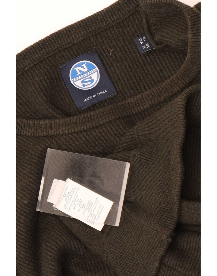 Maglione maglione girocollo da uomo North Sails XL in cotone kaki