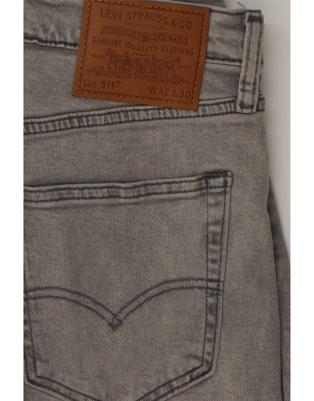 Levi's Uomo 511 Slim Jeans W32 L30 Cotone Grigio