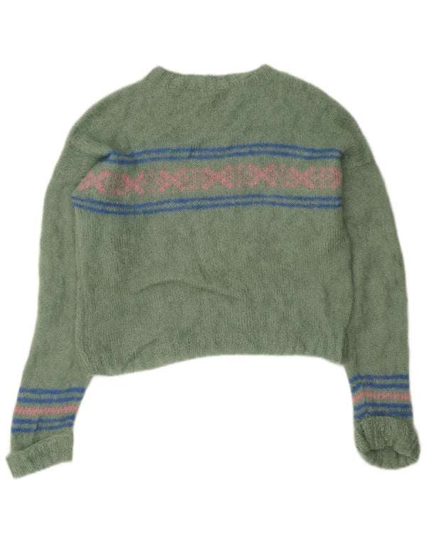 Maglione maglione vintage da donna con collo dolcevita UK 18 XL Verde