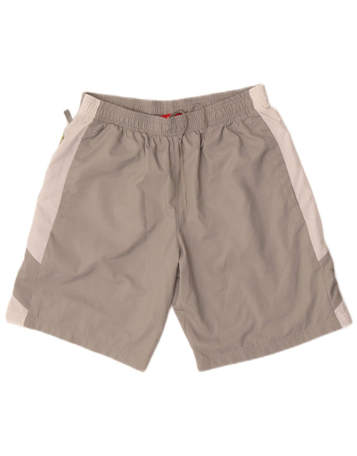 Pantaloncini sportivi da uomo Puma in poliestere color block grigio medio
