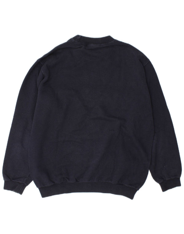 Wrangler Mens Graphic Sweatshirt Jumper Medium Navy Blue Cotton