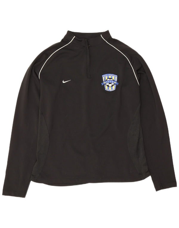 Top Nike Donna con zip e collo grafico manica lunga US 16/18 XL Nera