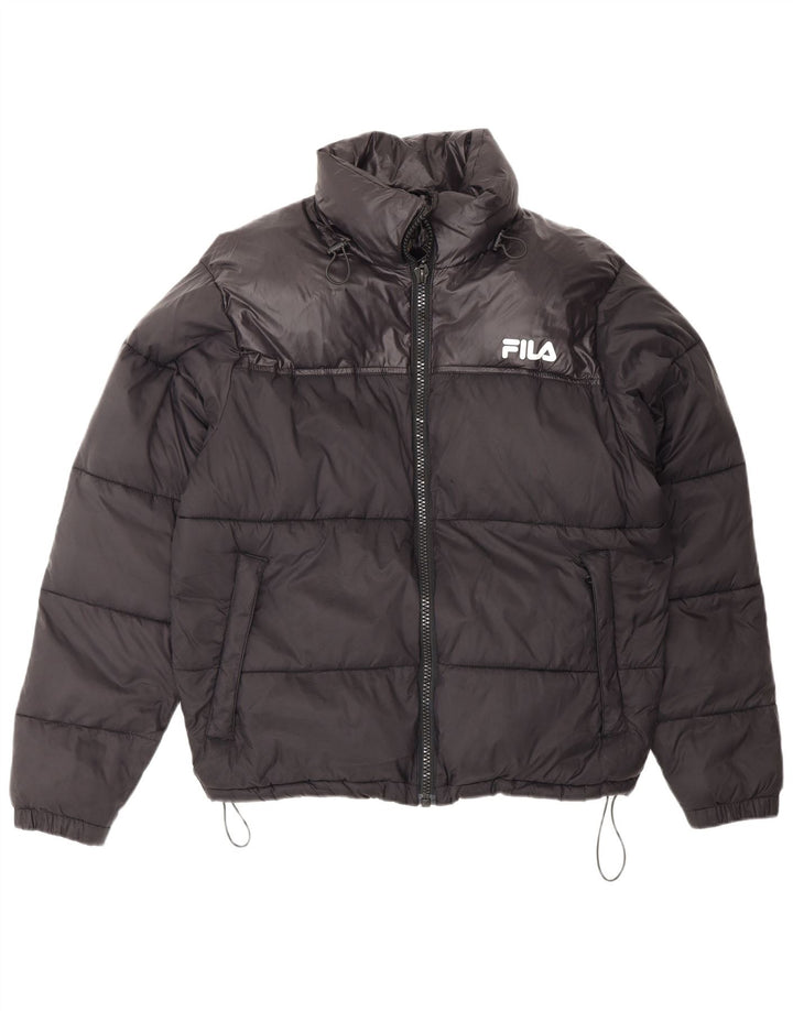 Giacca imbottita vestibilità ampia da uomo Fila UK 36 piccola in nylon nero