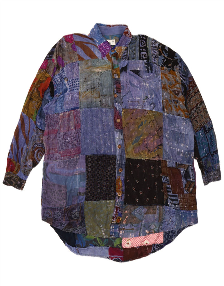 We Be Bop Abito camicia oversize da donna UK 18 XL Patchwork multicolore