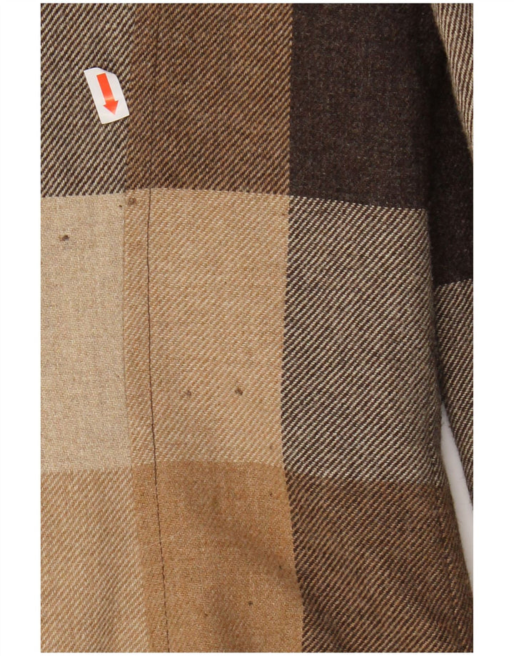 MICHEL AMBERS Womens Blazer Jacket UK 10 Small Brown Check Polyester